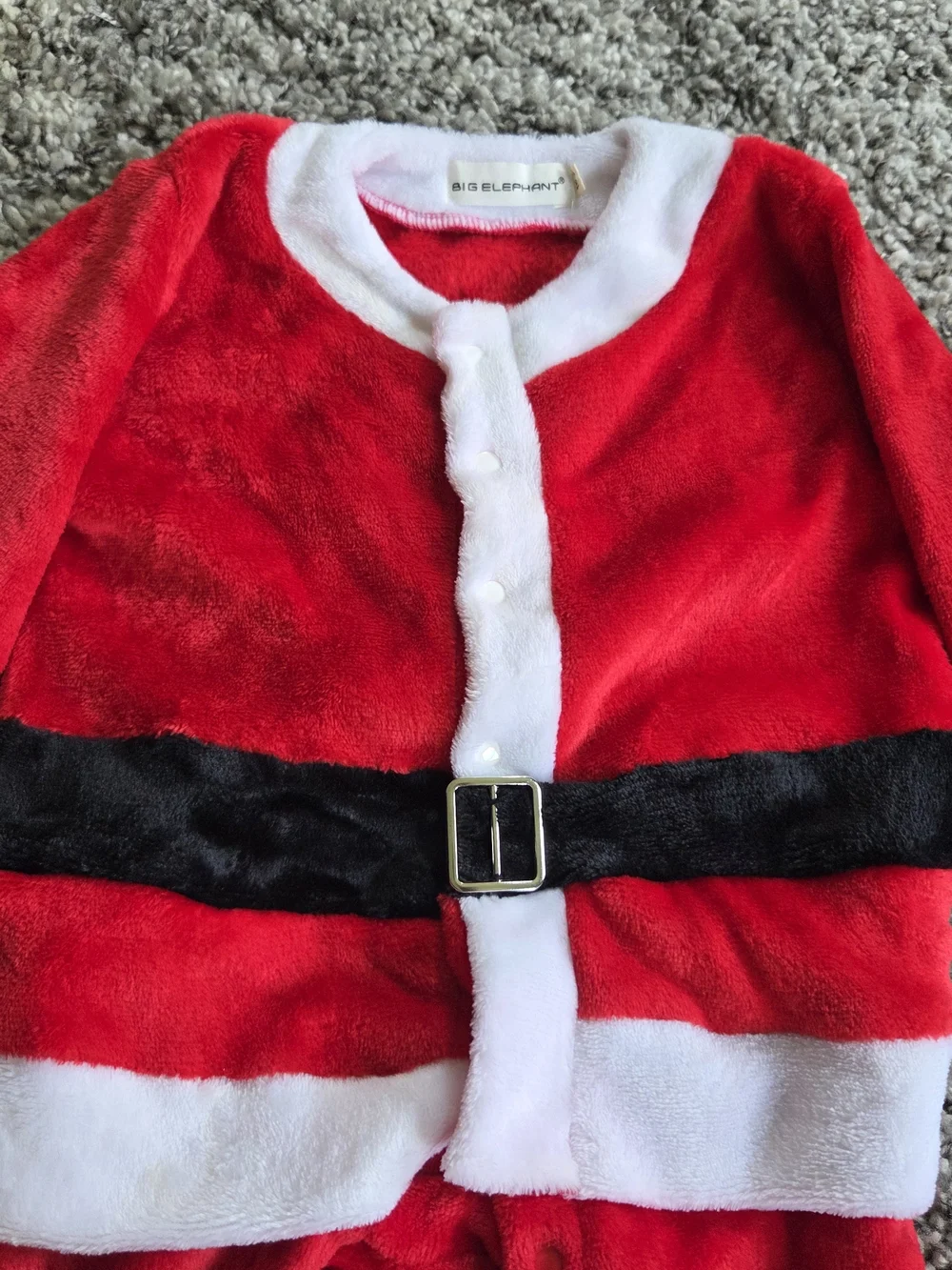 BIG ELEPHANT Baby Santa Claus Outfit and Hat Set Christmas Red White